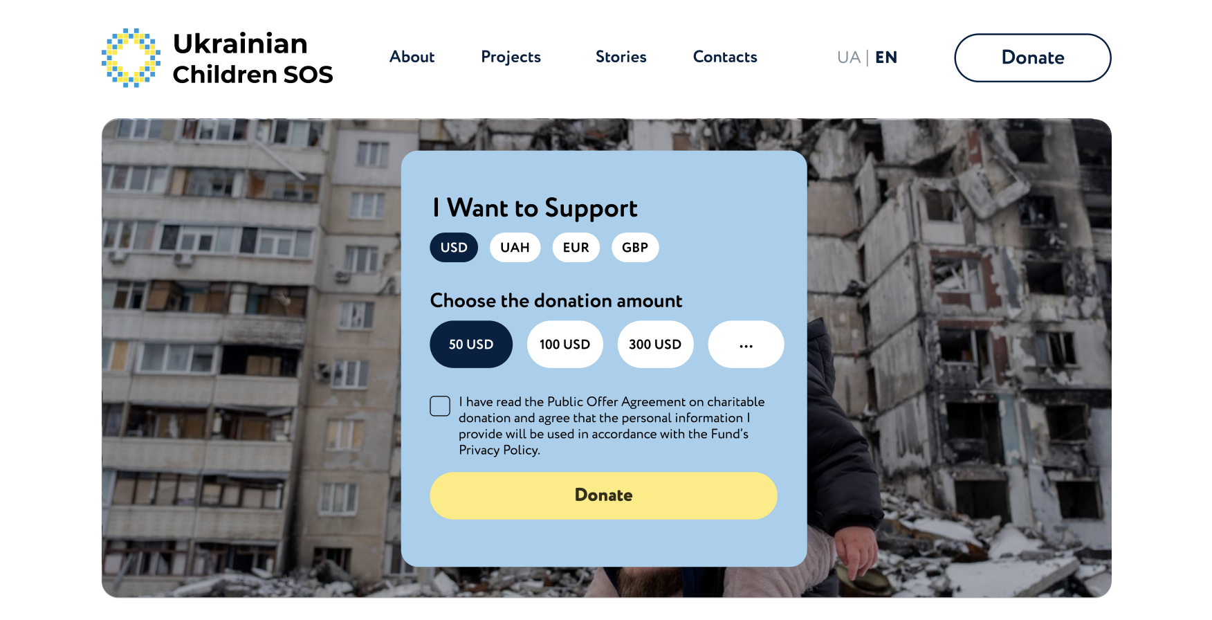 Website section mockup