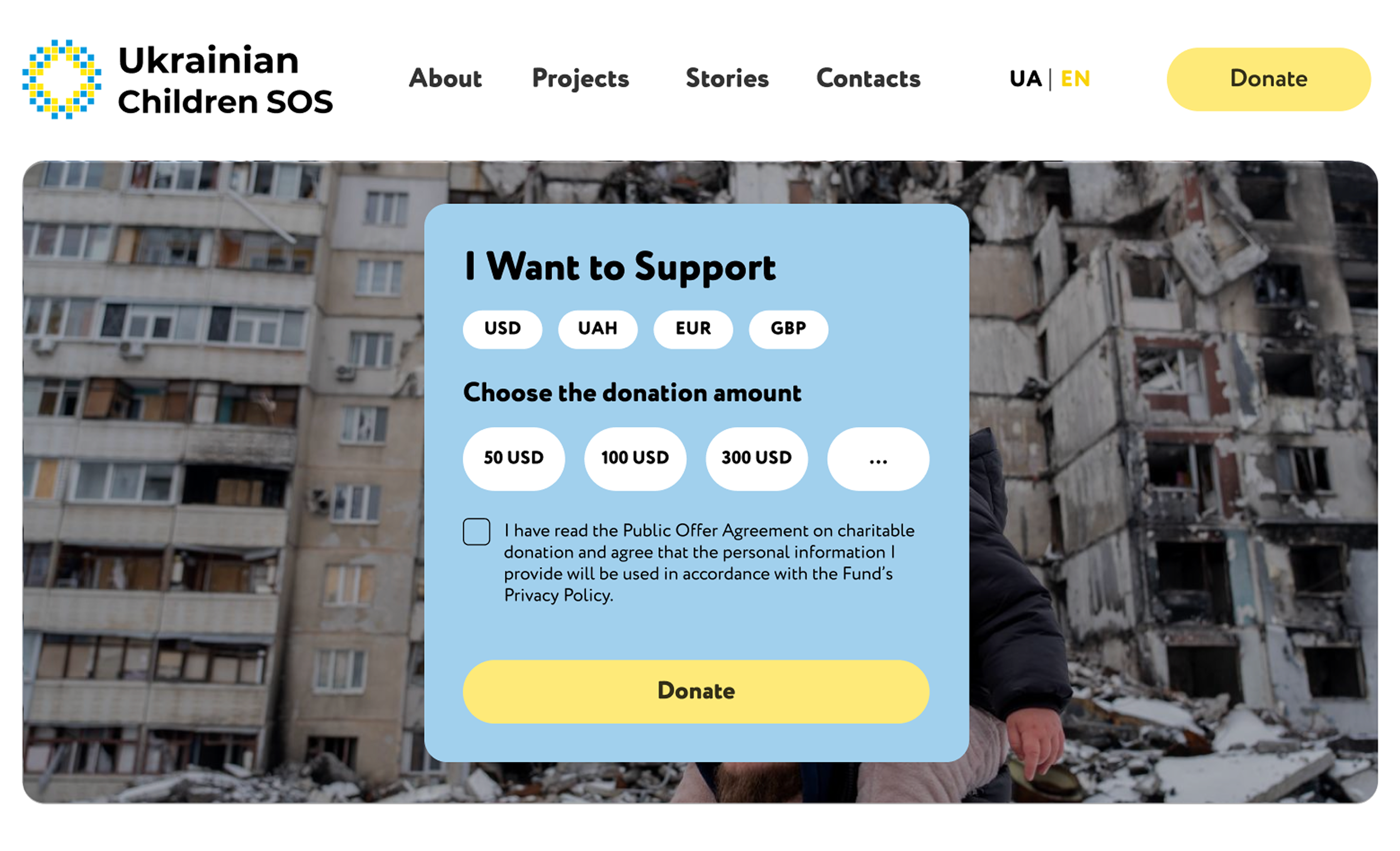 Website section mockup